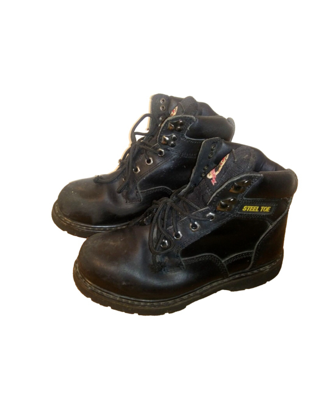 Brahma Boots Men's Black Leather US Size 7 W-Steel Toe Work Boot 2518887-Leather